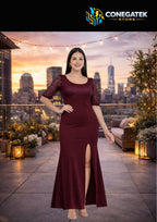 Vestido Elegante Anna con manga corta / S-M-L-XL