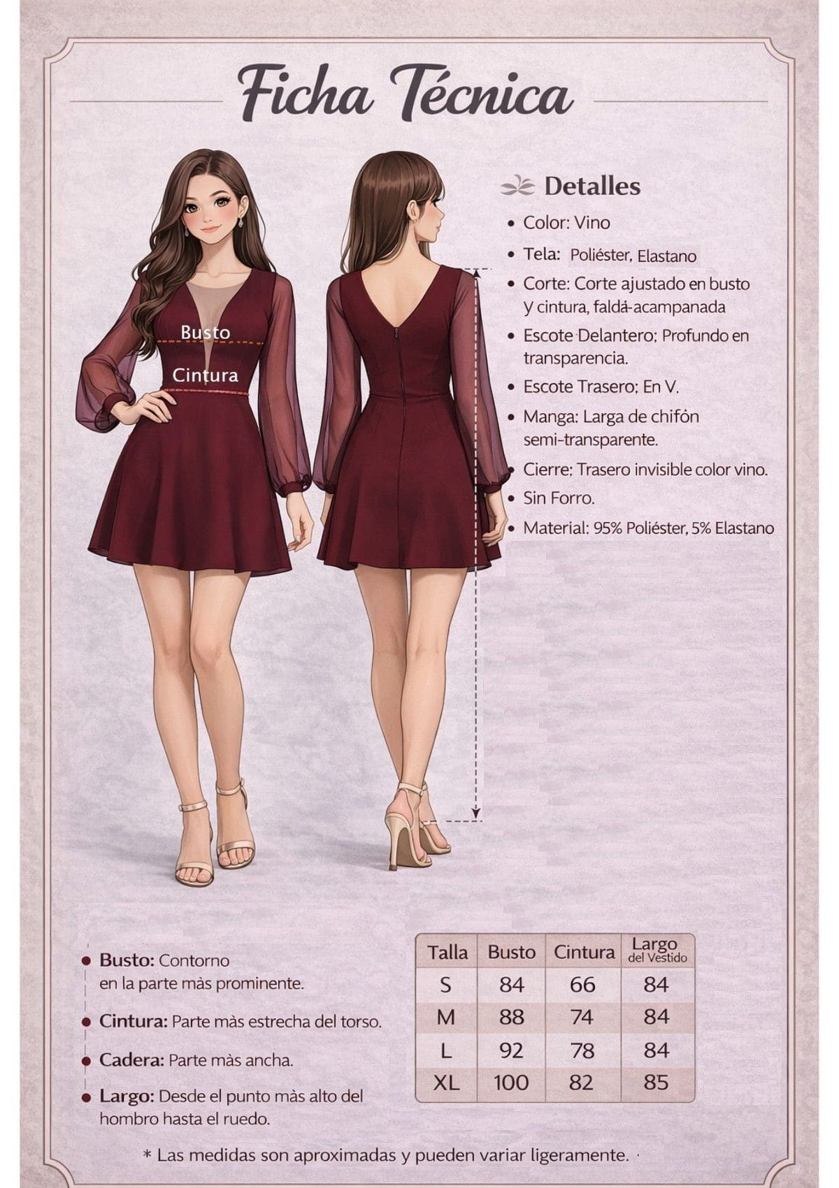 Vestido Corto Casual Michelle / S-M-L