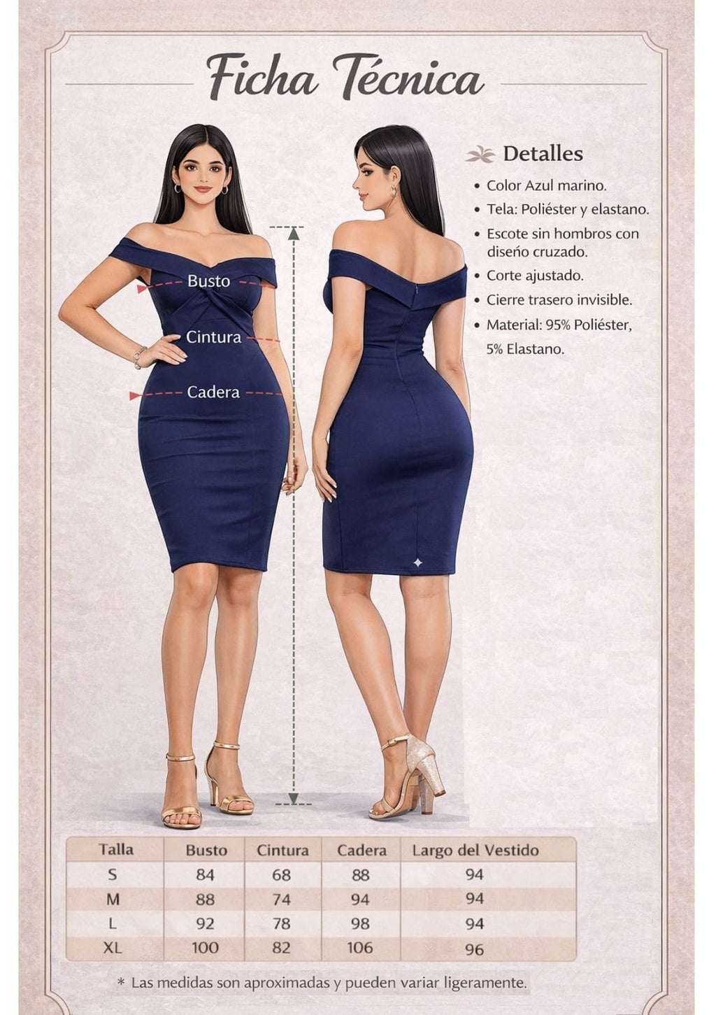 Vestido Luana – Silueta ceñida midi en tela stretch