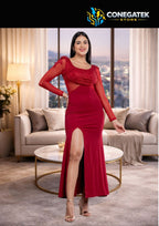 Vestido Elegante Katty con manga Larga / S-M-L-XL