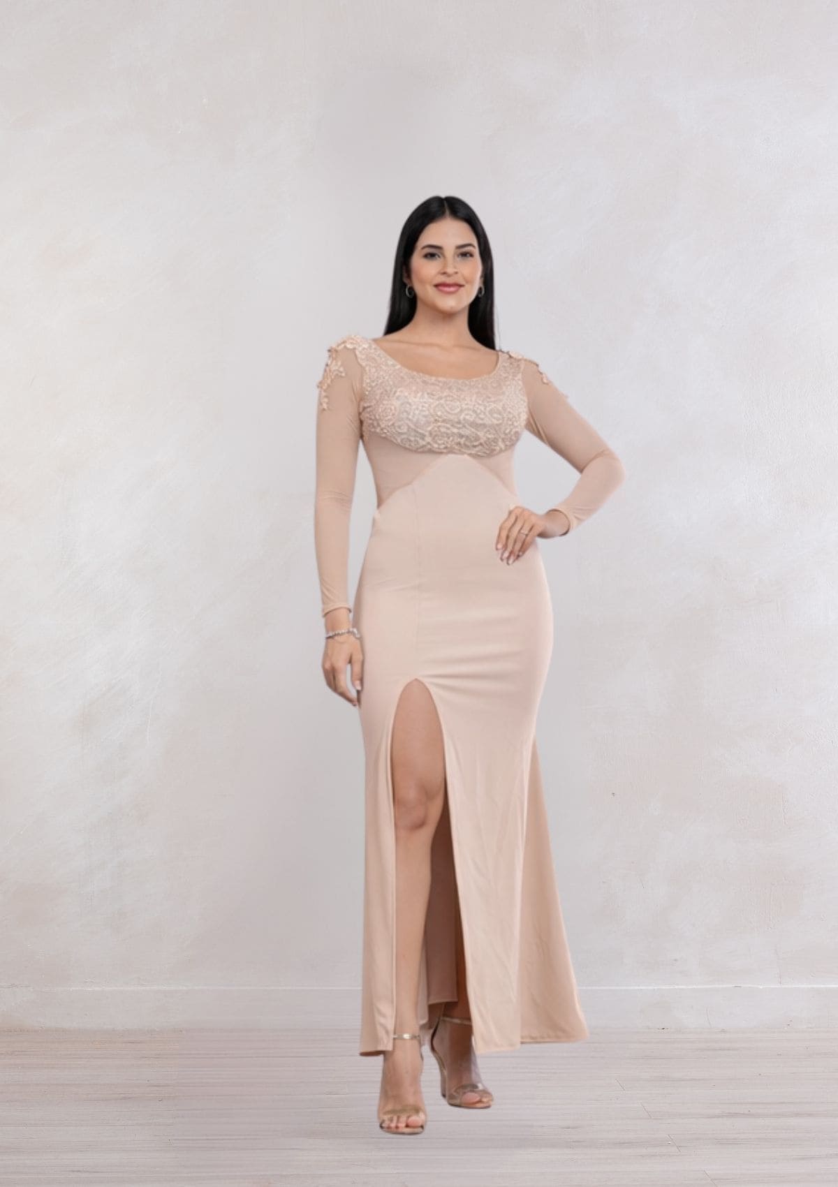 Vestido Elegante Katty con manga Larga / S-M-L-XL