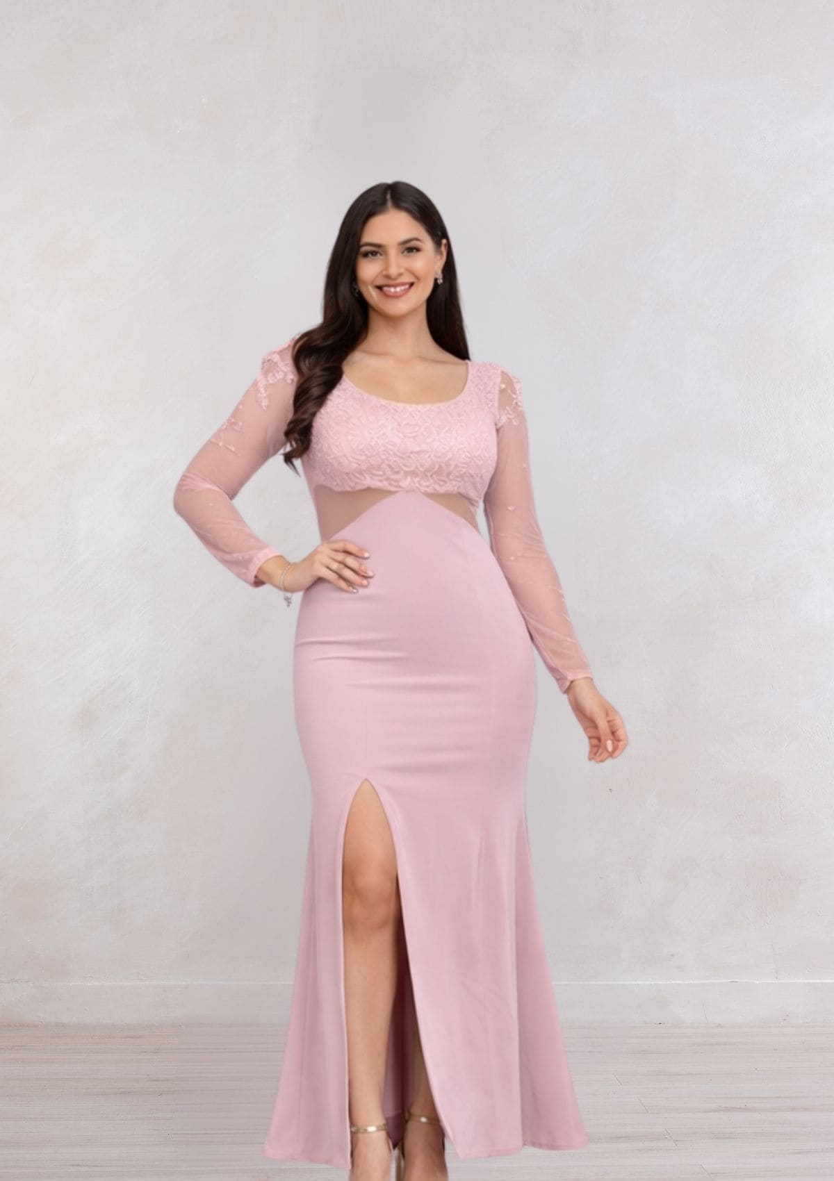 Vestido Elegante Katty con manga Larga / S-M-L-XL