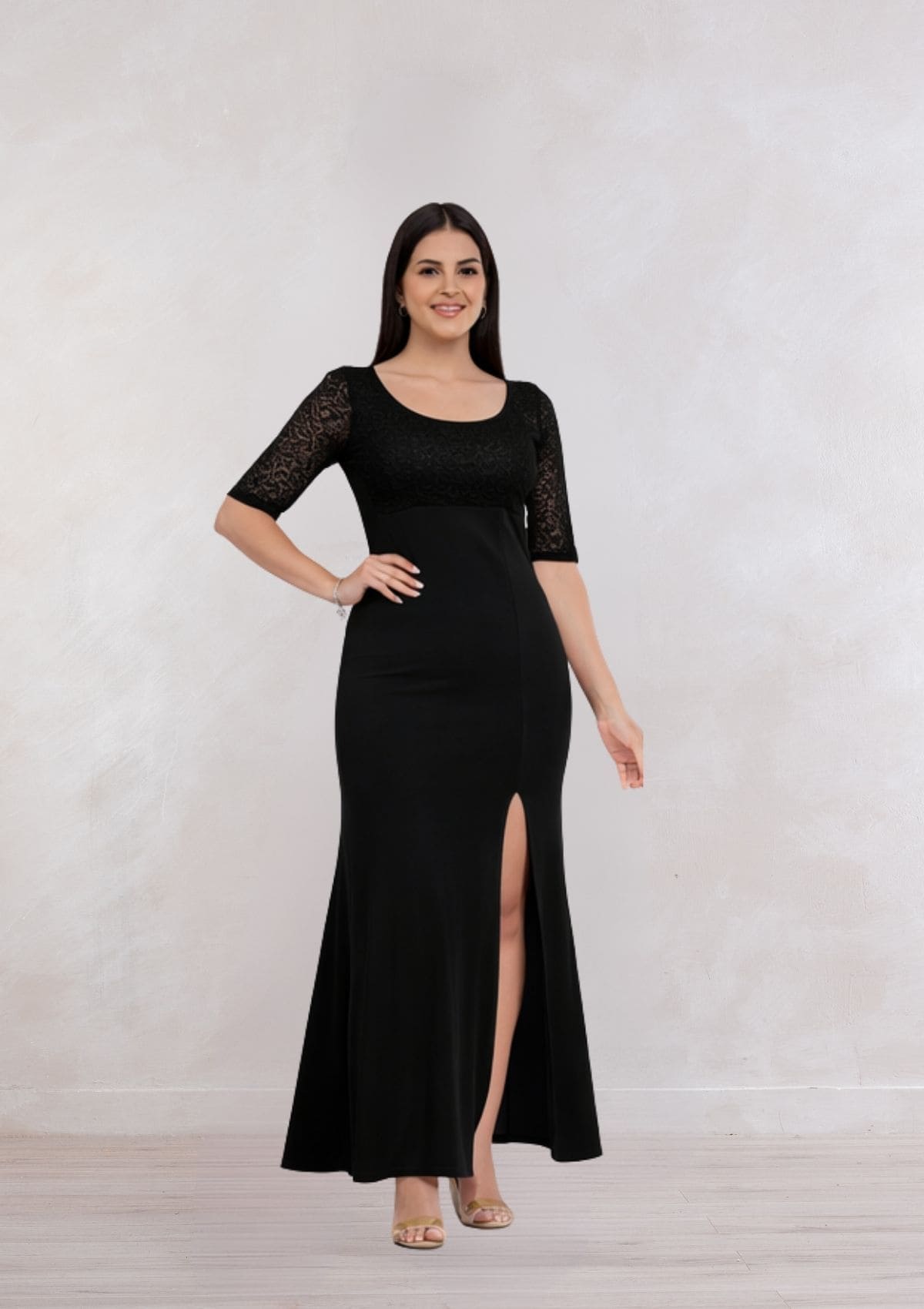 Vestido Elegante Anna con manga corta / S-M-L-XL