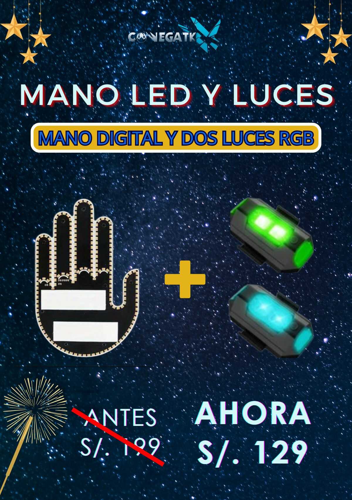 Mano Digital y Luces RGB para auto