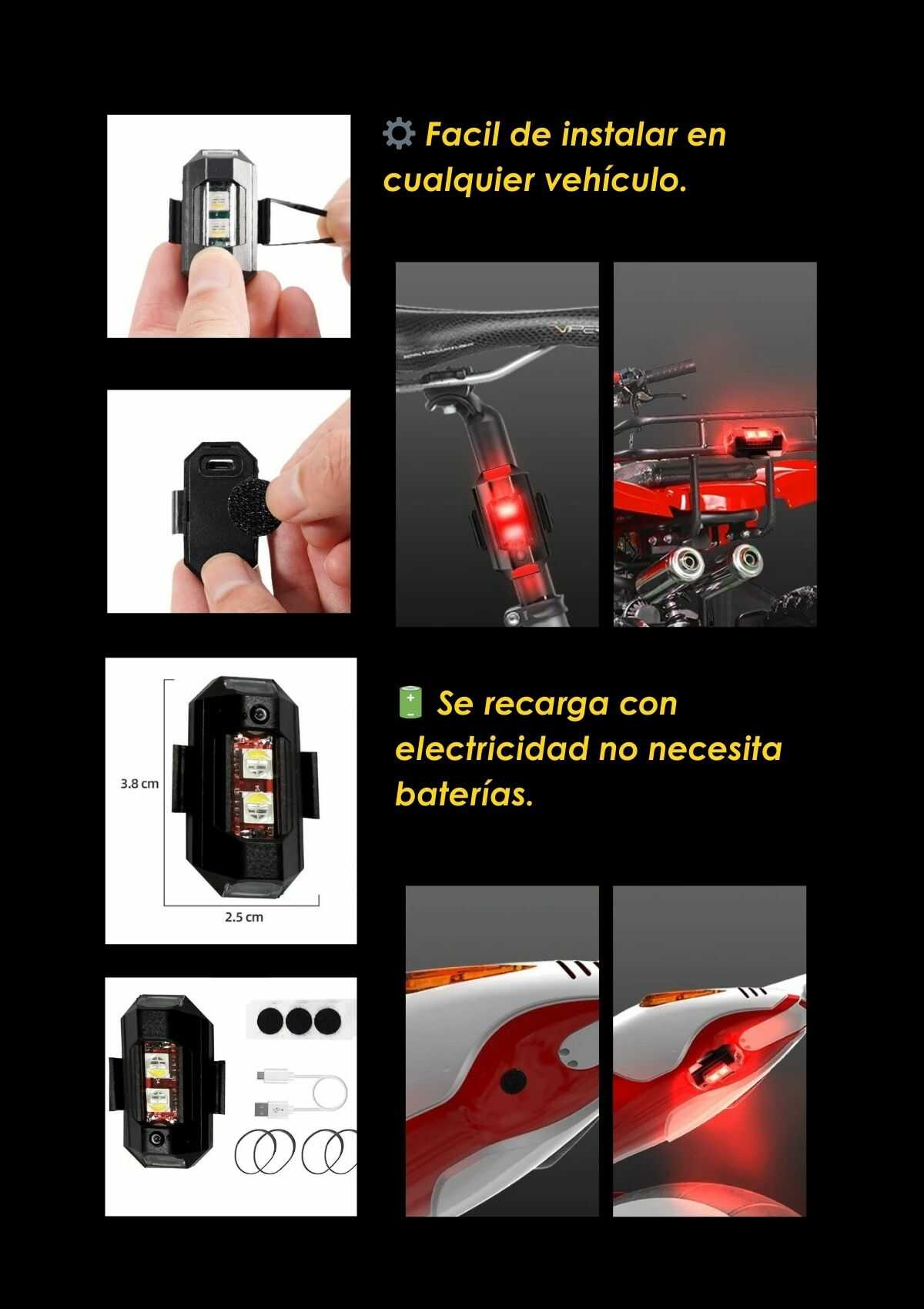 Pack de 4 Luces RGB- Auto/Motos